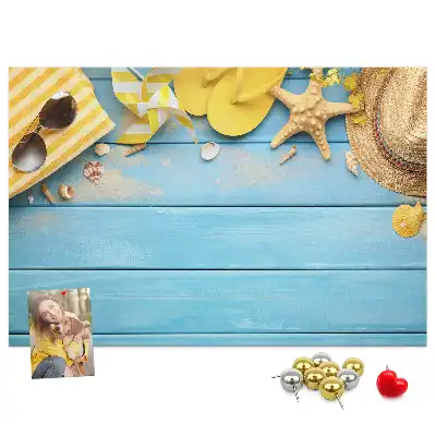 Kork-Pinnwand im Strand-Design