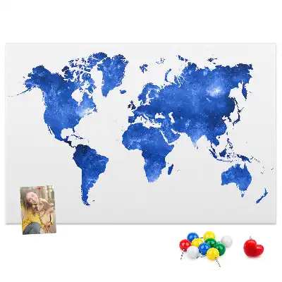Pinnwand Weltkarte im Kosmos Design