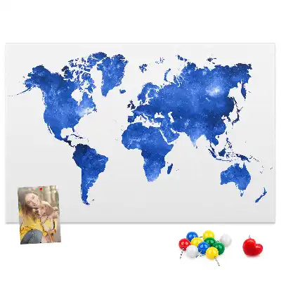 Pinnwand Weltkarte im Kosmos Design