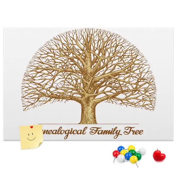 Bilder-Korktafel mit Motiv Alter Familienstammbaum