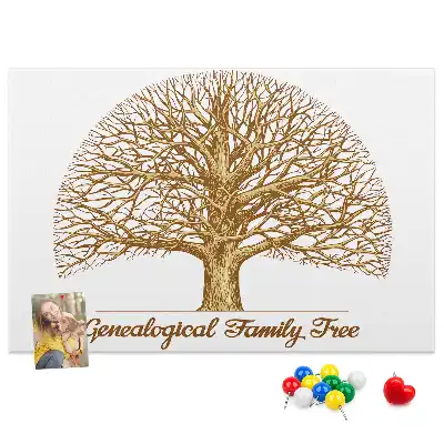 Bilder-Korktafel mit Motiv Alter Familienstammbaum