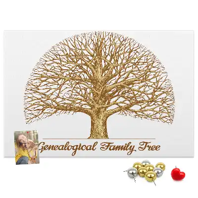 Bilder-Korktafel mit Motiv Alter Familienstammbaum