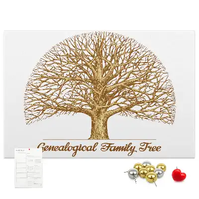 Bilder-Korktafel mit Motiv Alter Familienstammbaum