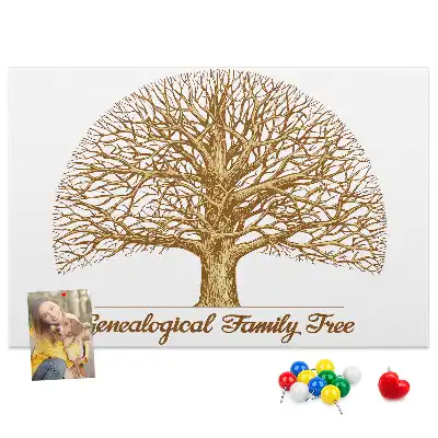 Bilder-Korktafel mit Motiv Alter Familienstammbaum