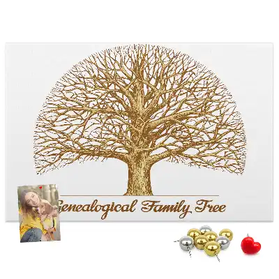 Bilder-Korktafel mit Motiv Alter Familienstammbaum