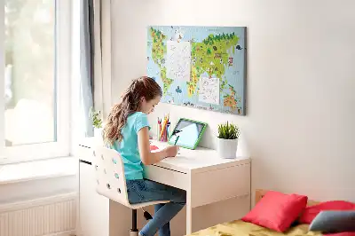 Bedruckte Kork-Weltkarte mit Motiv Kulturen