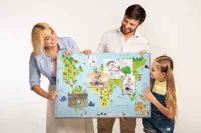 Bedruckte Kork-Weltkarte mit Motiv Kulturen