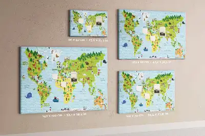Bedruckte Kork-Weltkarte mit Motiv Kulturen