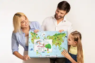Bedruckte Kork-Weltkarte mit Motiv Kulturen