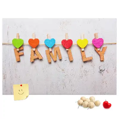 Bedruckte Korkplatte mit Familienschriftzug