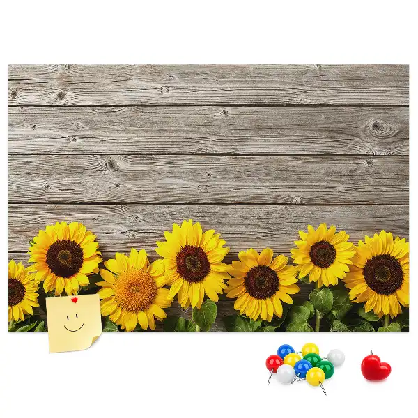 Pinnwand mit Sonnenblumenmotiv