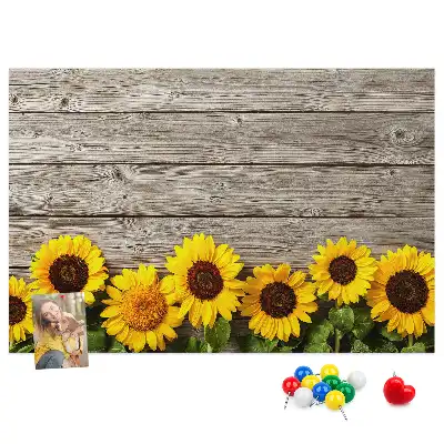 Pinnwand mit Sonnenblumenmotiv