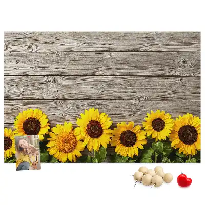 Pinnwand mit Sonnenblumenmotiv