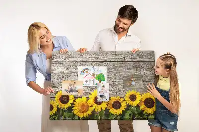 Pinnwand mit Sonnenblumenmotiv