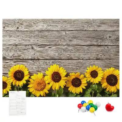 Pinnwand mit Sonnenblumenmotiv
