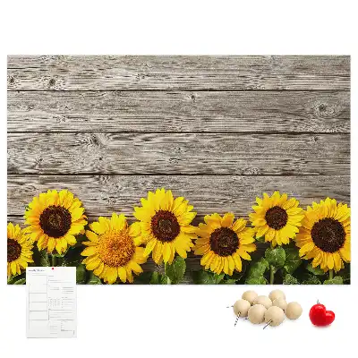Pinnwand mit Sonnenblumenmotiv