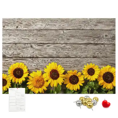 Pinnwand mit Sonnenblumenmotiv