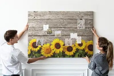 Pinnwand mit Sonnenblumenmotiv