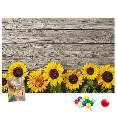 Pinnwand mit Sonnenblumenmotiv