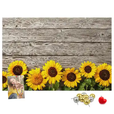 Pinnwand mit Sonnenblumenmotiv