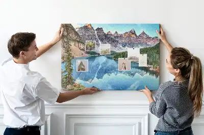 Bedruckte Korkplatte Felsige Berglandschaft