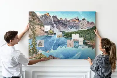Bedruckte Korkplatte Felsige Berglandschaft