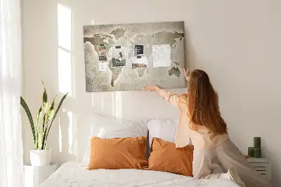 Bedruckte Korkplatte mit Weltkarte als Panorama