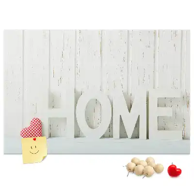 Bilder-Korktafel mit Typografie Home für die Wohnzimmerwand