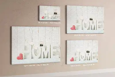 Bilder-Korktafel mit Typografie Home für die Wohnzimmerwand