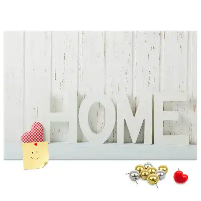 Bilder-Korktafel mit Typografie Home für die Wohnzimmerwand