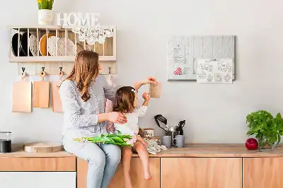 Bilder-Korktafel mit Typografie Home für die Wohnzimmerwand