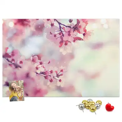 Bedruckte Korkplatte Blumen Frühling