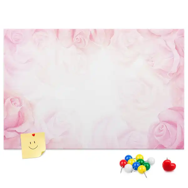 Kork-Pinnwand mit abstraktem Rosen-Motiv