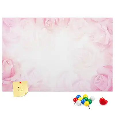 Kork-Pinnwand mit abstraktem Rosen-Motiv