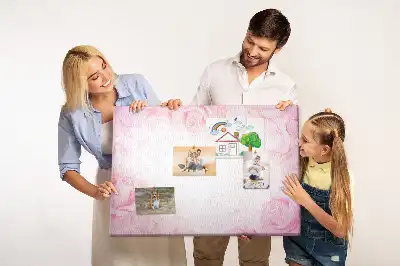 Kork-Pinnwand mit abstraktem Rosen-Motiv