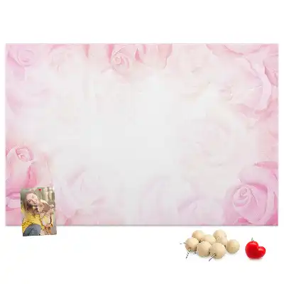 Kork-Pinnwand mit abstraktem Rosen-Motiv