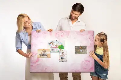 Kork-Pinnwand mit abstraktem Rosen-Motiv