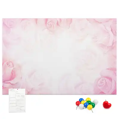 Kork-Pinnwand mit abstraktem Rosen-Motiv