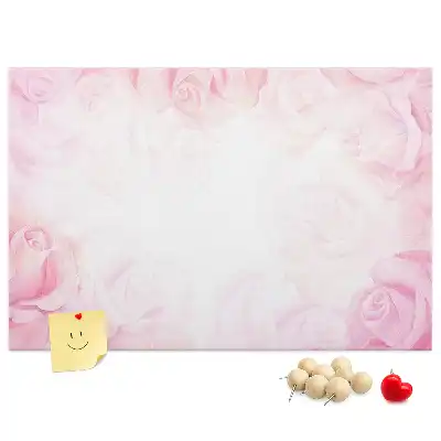 Kork-Pinnwand mit abstraktem Rosen-Motiv