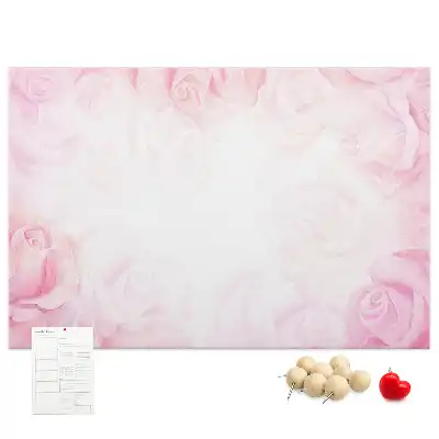 Kork-Pinnwand mit abstraktem Rosen-Motiv