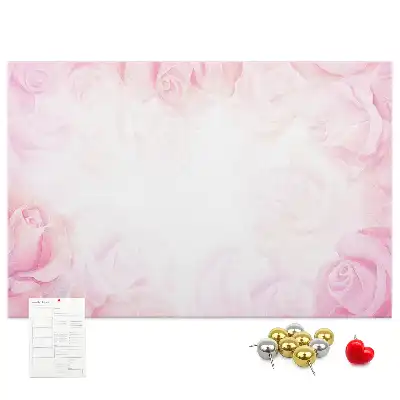 Kork-Pinnwand mit abstraktem Rosen-Motiv