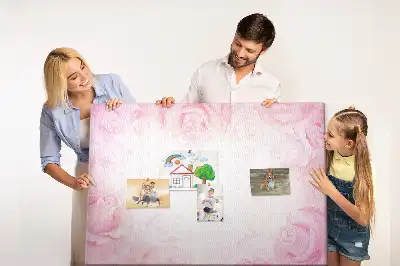 Kork-Pinnwand mit abstraktem Rosen-Motiv