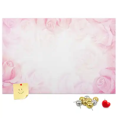 Kork-Pinnwand mit abstraktem Rosen-Motiv