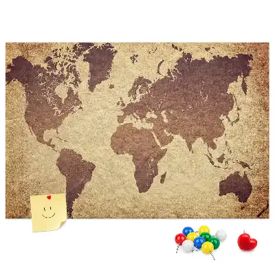 Bilder-Korktafel Welt im alten kartografischen Stil