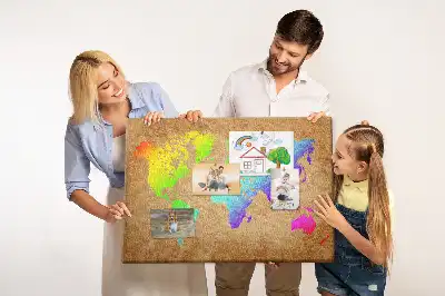 Bedruckte Korkpinnwand mit Weltkarte