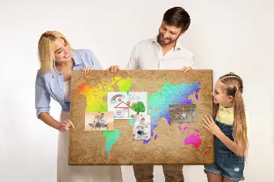 Bedruckte Korkpinnwand mit Weltkarte