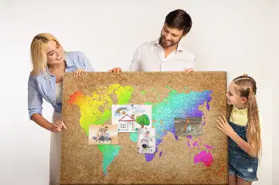 Bedruckte Korkpinnwand mit Weltkarte
