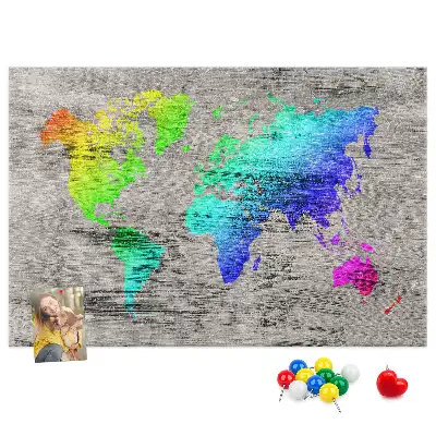 Bilder-Korktafel Universelle Weltkarte