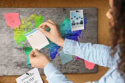 Bilder-Korktafel Universelle Weltkarte