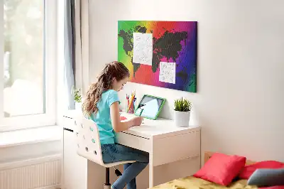 Bedruckte Korkplatte Weltkarte fürs Büro